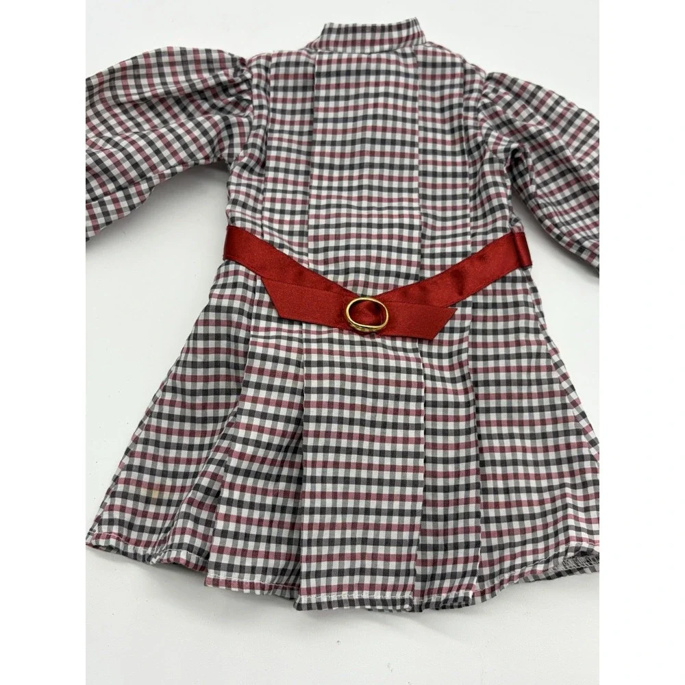 American Girl Pleasant Company Samantha's Red Plaid Gingham Meet Dress Pleated
